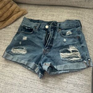 Aeropostale Blue Distressed Jean Shorts